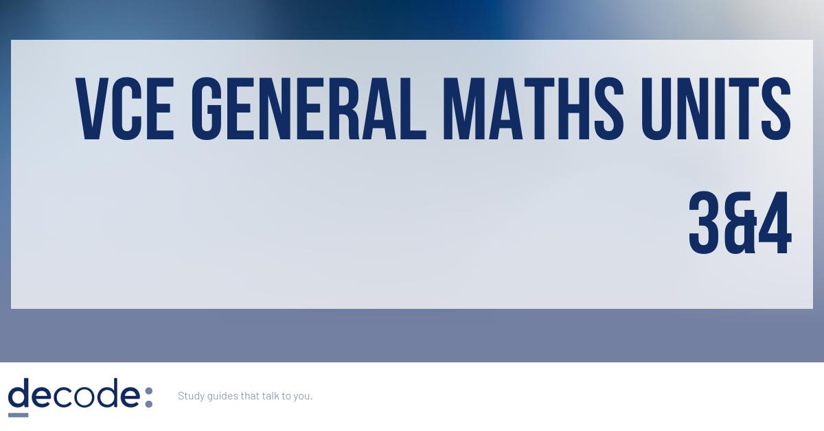 Single Volumes: VCE General Maths Units 3&4