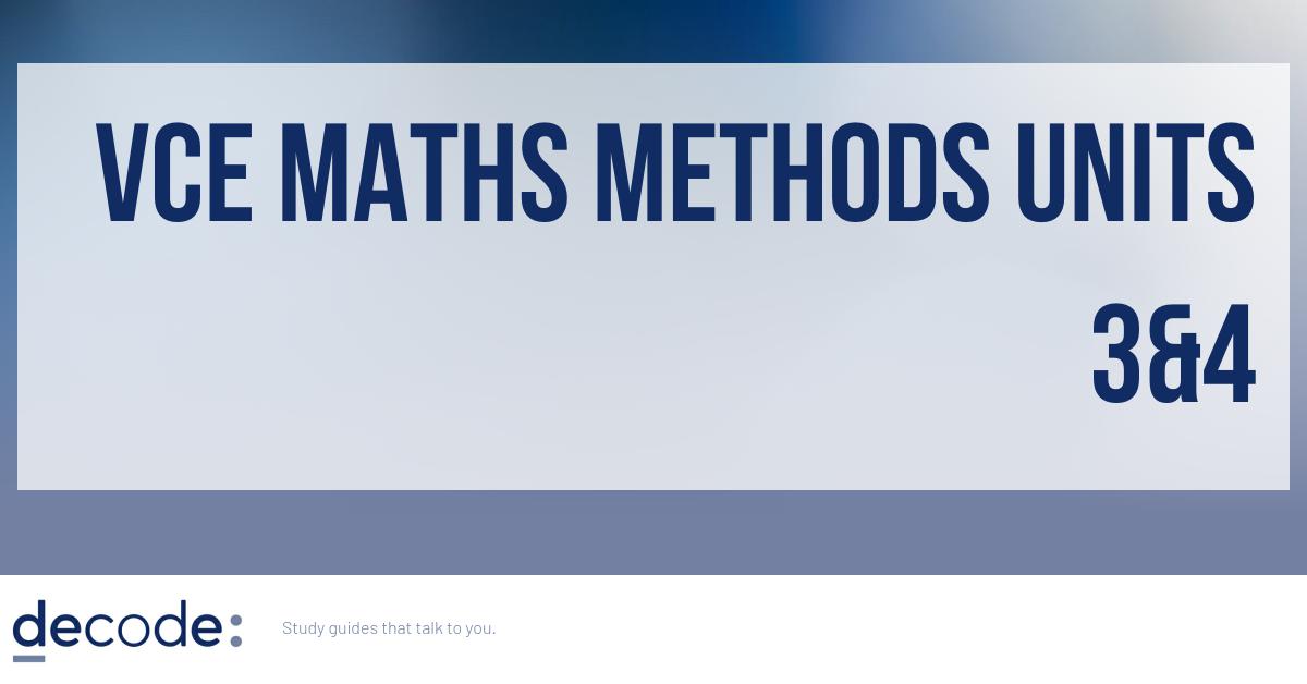 Single Volumes: VCE Maths Methods Units 3&4