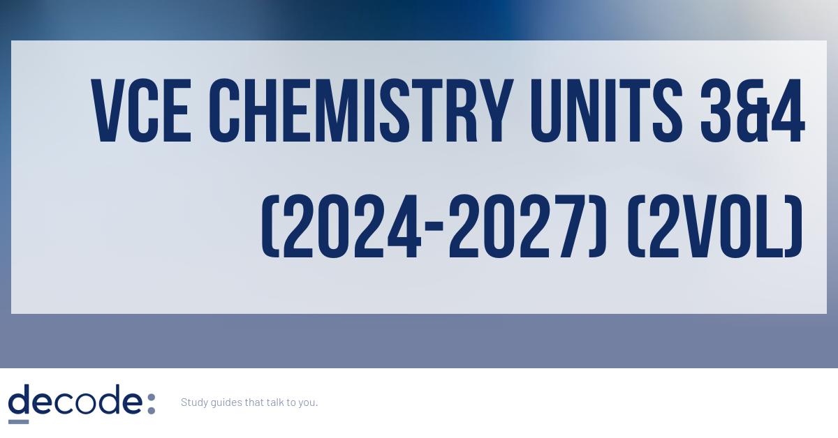 VCE Subject Supersets VCE Chemistry Units 3&4 (20242027) (2vol)