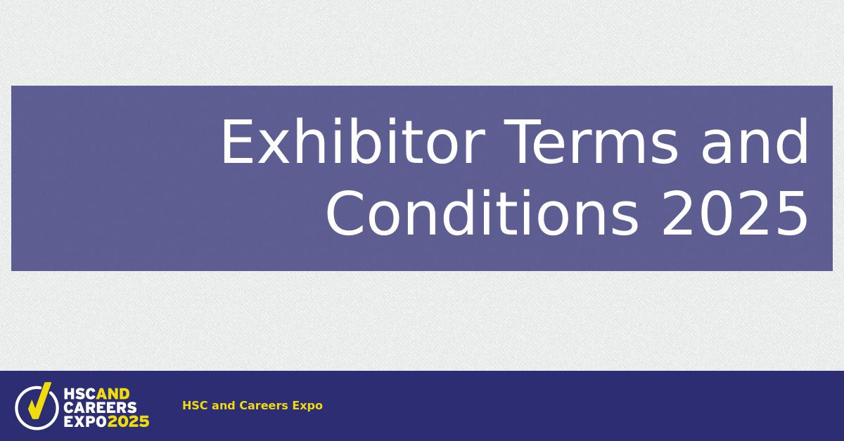 To Exhibit Exhibitor Terms and Conditions 2024
