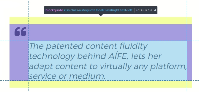 An example of a quote lifted from the content and styled by the AI.