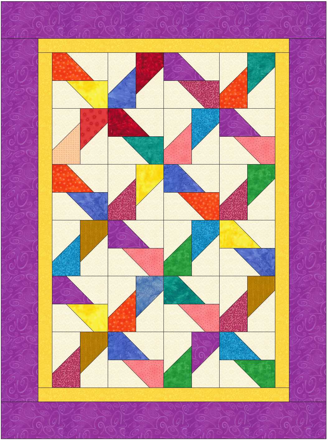 Quilts for Orphans Quilt Patterns Jagged X cot quilt